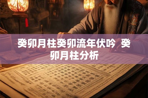 癸卯月柱癸卯流年伏吟  癸卯月柱分析