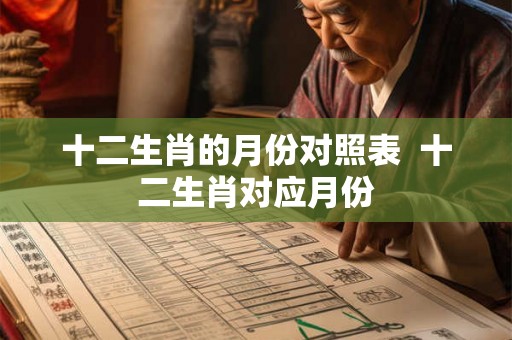十二生肖的月份对照表  十二生肖对应月份