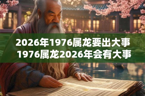 2026年1976属龙要出大事 1976属龙2026年会有大事吗