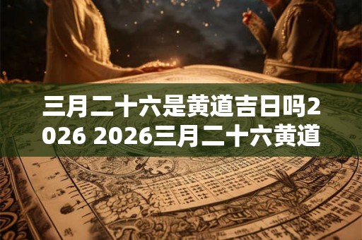 三月二十六是黄道吉日吗2026 2026三月二十六黄道吉日