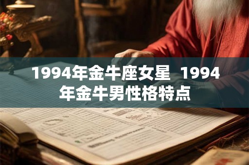 1994年金牛座女星  1994年金牛男性格特点