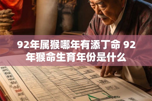 92年属猴哪年有添丁命 92年猴命生育年份是什么