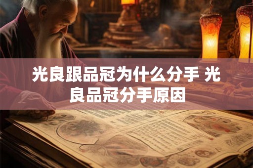 光良跟品冠为什么分手 光良品冠分手原因