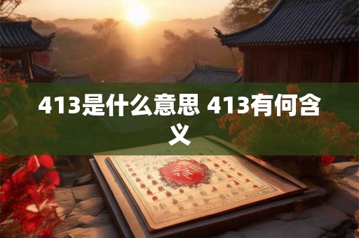 413是什么意思 413有何含义