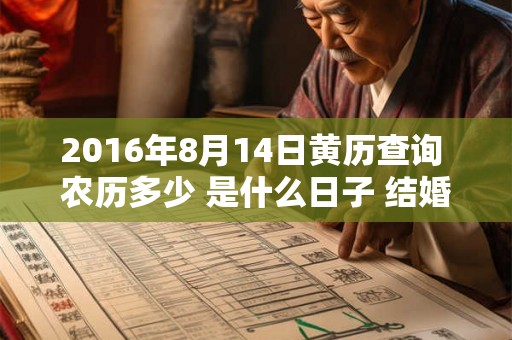 2016年8月14日黄历查询 农历多少 是什么日子 结婚吉时