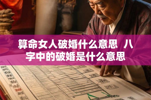 算命女人破婚什么意思 八字中的破婚是什么意思 算命女人破婚什么意思 八字中的破婚是什么意思