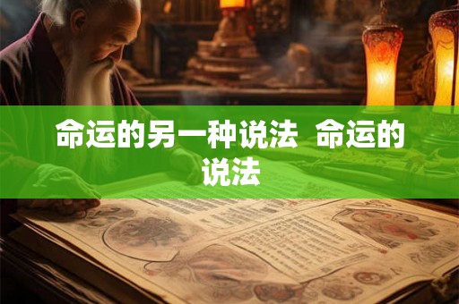 命运的另一种说法 命运的说法 命运的另一种说法 命运的说法