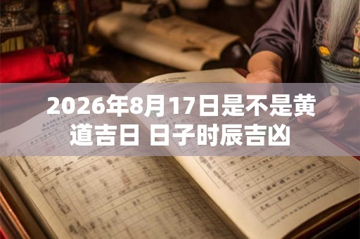 2026年8月17日是不是黄道吉日 日子时辰吉凶