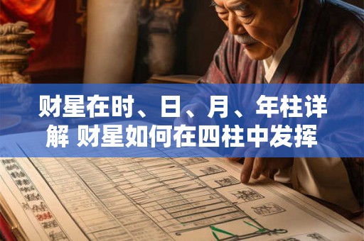 财星在时、日、月、年柱详解 财星如何在四柱中发挥作用 财星在时、日、月、年柱详解 财星如何在四柱中发挥作用