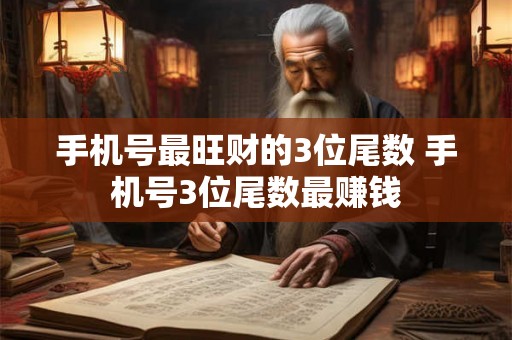 手机号最旺财的3位尾数 手机号3位尾数最赚钱
