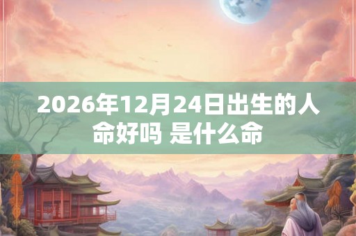 2026年12月24日出生的人命好吗 是什么命