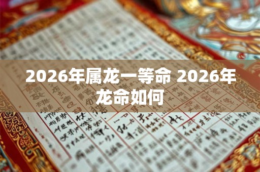 2026年属龙一等命 2026年龙命如何