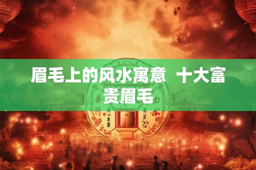 眉毛上的风水寓意  十大富贵眉毛