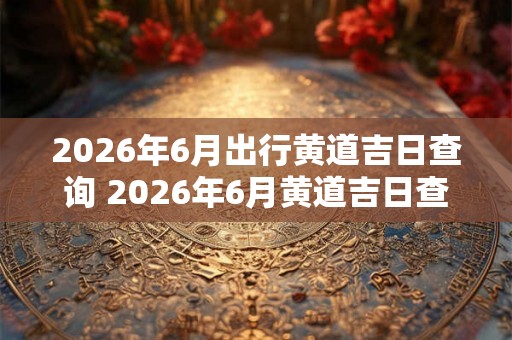 2026年6月出行黄道吉日查询 2026年6月黄道吉日查询