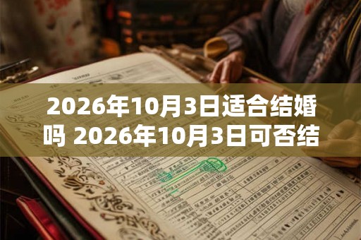 2026年10月3日适合结婚吗 2026年10月3日可否结婚