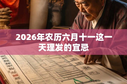 2026年农历六月十一这一天理发的宜忌