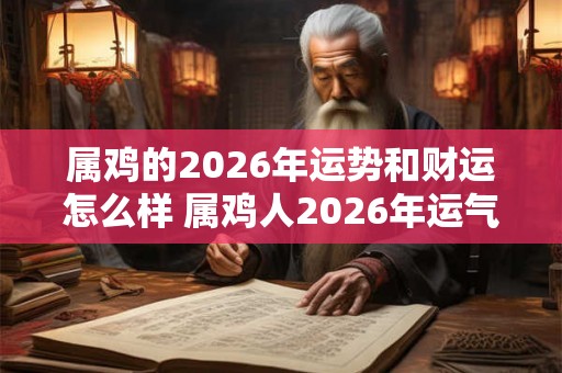 属鸡的2026年运势和财运怎么样 属鸡人2026年运气如何
