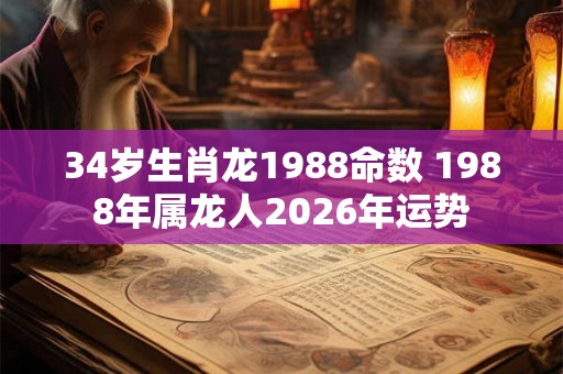 34岁生肖龙1988命数 1988年属龙人2026年运势 34岁生肖龙1988命数 1988年属龙人2026年运势