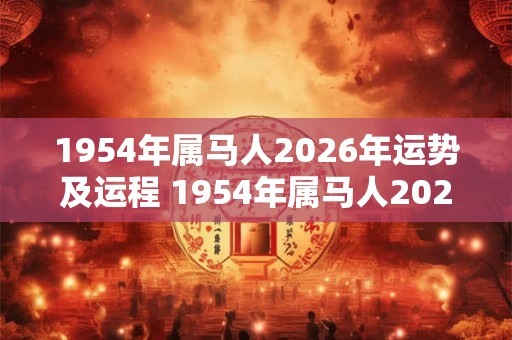 1954年属马人2026年运势及运程 1954年属马人2026运势如何