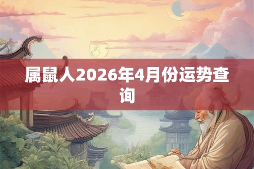 属鼠人2026年4月份运势查询