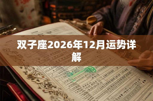 双子座2026年12月运势详解