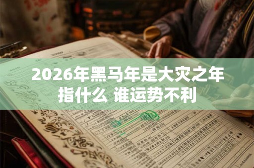 2026年黑马年是大灾之年指什么 谁运势不利