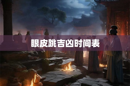 眼皮跳吉凶时间表