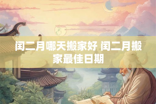 闰二月哪天搬家好 闰二月搬家最佳日期 闰二月哪天搬家好 闰二月搬家最佳日期