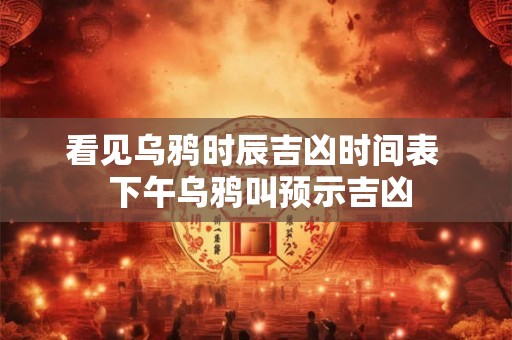 看见乌鸦时辰吉凶时间表  下午乌鸦叫预示吉凶