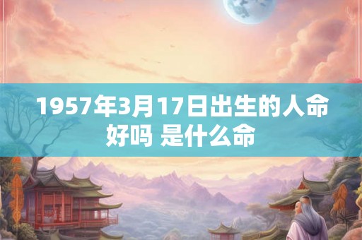 1957年3月17日出生的人命好吗 是什么命