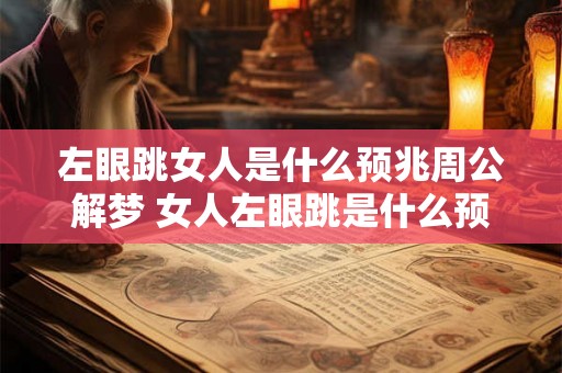 左眼跳女人是什么预兆周公解梦 女人左眼跳是什么预示周公解梦 左眼跳女人是什么预兆周公解梦 女人左眼跳是什么预示周公解梦