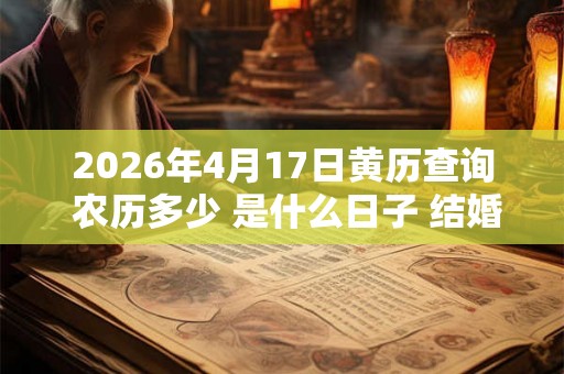 2026年4月17日黄历查询 农历多少 是什么日子 结婚吉时