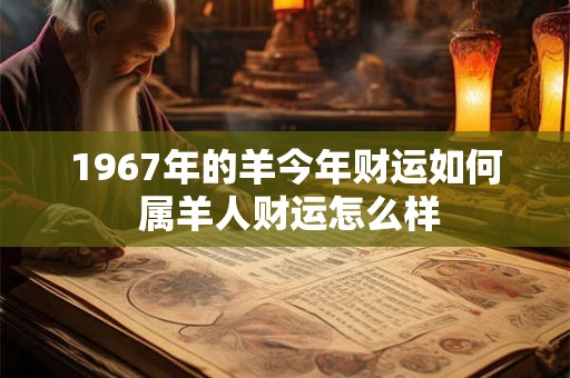 1967年的羊今年财运如何 属羊人财运怎么样