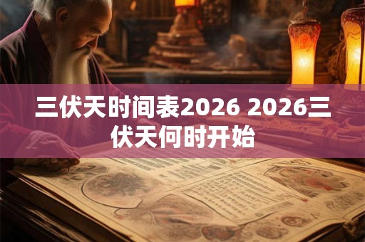 三伏天时间表2026 2026三伏天何时开始