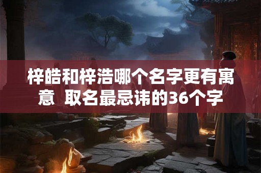 梓皓和梓浩哪个名字更有寓意  取名最忌讳的36个字