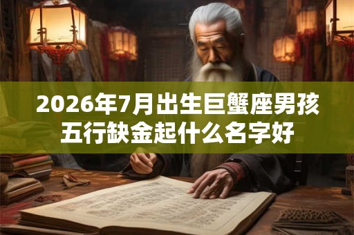 2026年7月出生巨蟹座男孩五行缺金起什么名字好