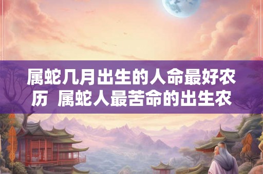 属蛇几月出生的人命最好农历  属蛇人最苦命的出生农历月份