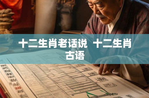 十二生肖老话说  十二生肖古语