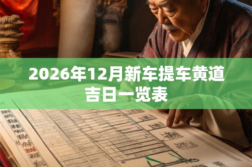 2026年12月新车提车黄道吉日一览表