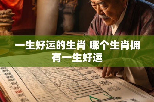 一生好运的生肖 哪个生肖拥有一生好运