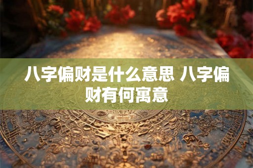 八字偏财是什么意思 八字偏财有何寓意