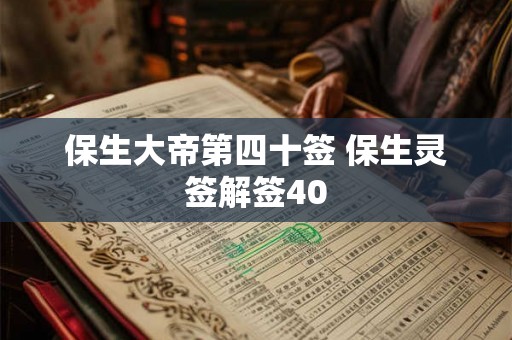 保生大帝第四十签 保生灵签解签40 保生大帝第四十签 保生灵签解签40