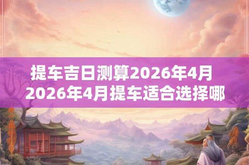提车吉日测算2026年4月 2026年4月提车适合选择哪一天
