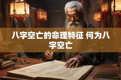 八字空亡的命理特征 何为八字空亡