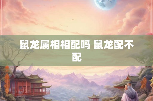 鼠龙属相相配吗 鼠龙配不配