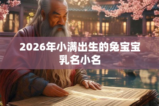 2026年小满出生的兔宝宝乳名小名