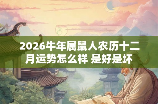 2026牛年属鼠人农历十二月运势怎么样 是好是坏