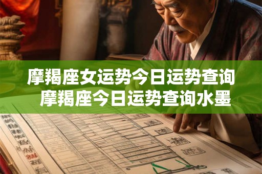 摩羯座女运势今日运势查询 摩羯座今日运势查询水墨先生 摩羯座女运势今日运势查询 摩羯座今日运势查询水墨先生