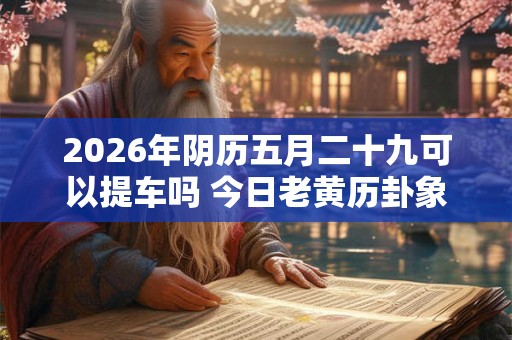 2026年阴历五月二十九可以提车吗 今日老黄历卦象