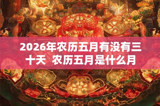 2026年农历五月有没有三十天  农历五月是什么月